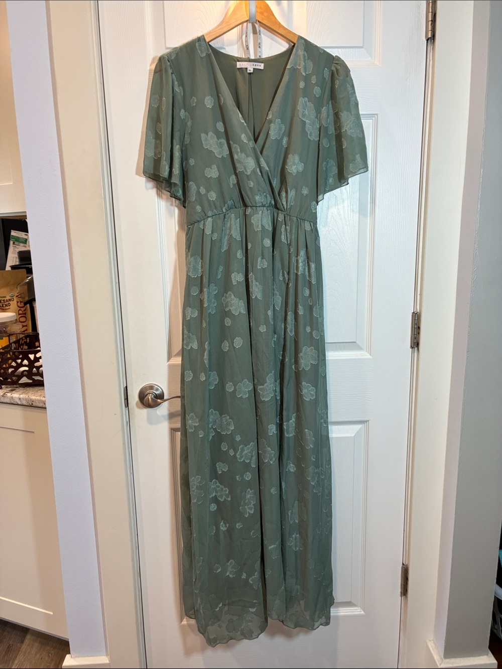 Baltic Born Sage Green Floral Wrap Maxi Dress